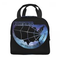 Bridges Death Stranding Logo Thermal Insulated Lunch Bags for Travel Kojima Portable Container Bags Cooler Thermal Lunch Boxes Option 1 juoda