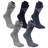 Arnold Palmer 5 Pairs Anti-Twist Men's Toe Socks Argyle Long BA006 Random Colors[Even] _5 Pairs of Long Crotches