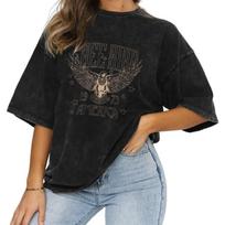 Vintažiniai roko grupių marškinėliai unisex Retro Laisvas Paukštis Erelis Grafika Kantri muzikos marškinėliai Laisvi trumparankoviai viršutiniai drabužiai S įvairiaspalvis