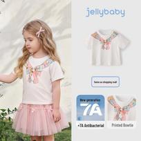 JELLYBABY Girls' Anti-bacterial Bow T-Shirt 130