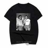 Michael Jackson ir Freddie Mercury Marškinėliai Naujos Tendencijos Marškinėliai unisex Medvilniniai Apvalia Kaklo Marškinėliai Hip Hop Marškinėliai Viršutiniai Drabužiai - unisex Vasaros... S įvairiaspalvis