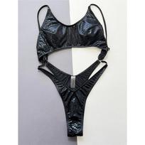 Snake Skin Tummy Cut Out Mini Mirco Thong Women Swimwear One Piece Swimsuit Female High Leg Cut Bather Bathing Suit Swim S juoda