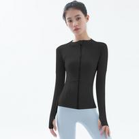 Women's Slimming Yoga Jacket - Flattering, Nude Feel Outdoor Fitness Wear XL juoda