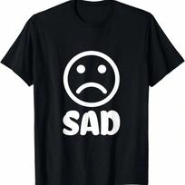 Sad Face T-Shirt T-Shirt S įvairiaspalvis