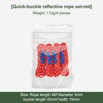 4Pcs Camping Ropes Outdoor Reflective Tent Rope Reinforced Windproof Ropes With Buckle For Tent Tarp Canopy Accessories raudona