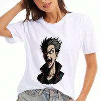 Vampire Attack unisex's Cotton T Shirt, Premium Cotton Quality Print, Durable, Casual Fashion. Horror Vampire And Victim Graphic Tee, Unique Halloween S įvairiaspalvis