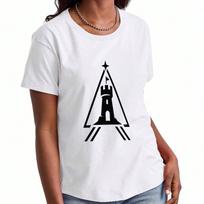 Tower Castle unisex's Cotton T Shirt, Premium Cotton Graphic Print, Durable, Triangle Tower Graphic Design, Leisure And Fashion, Everyday Wear, Unique S įvairiaspalvis