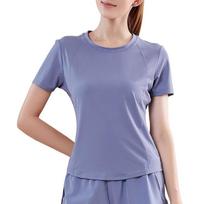Quick-drying mesh stitching anti-light sports women's summer loose running loose high-waisted yoga clothes short-sleeved set s 40-47.5kg