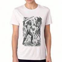 Warlord Skull unisex's Cotton T Shirt, Premium Cotton Graphic Print, Durable, Casual And Fashionable. Grim Reaper With Sword Stylish Tee, Perfect For S įvairiaspalvis