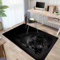 Plush Black Dog Design Area Rug - For Living Room, Bedroom, Kitchen, Mat | Comfortable Home Accessory 50x80cm