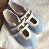 Fashion Trendy Ballet - Style Mary Jane Flats | Double - Strap Light Blue Casual Shoes, Perfect for Youthful Looks 35 mėlyna