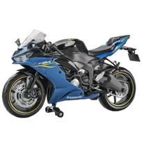 1/12 Kawasaki 600cc Niaja ZX6R lydinio motociklo modelis Simuliacija Metalinis lietas Gatvės motociklo modelis Vaikų žaislas Dovana mėlyna/juoda