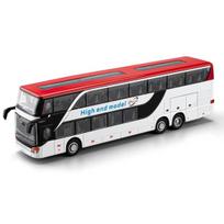 1/30 Verslo Dviaukštis Tolimojo Susisiekimo Autobusas Lietas Metalinis Modelis Vaikams Švietimo Simuliacinis Žaislas Šventinės Dovanos mėlyna