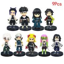 Kawaii Demon Slayer Character Statues PVC Kimetsu No Yaiba Figures Anime Rengoku Shinobu Mitsuri Giyuu Figurines Home Decoration