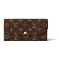 LOUIS VUITTON Emilie raidžių logotipas spaudė užsegamas drobės ir odos dėmės piniginė moteriška rožės raudonumo One Size-Gift Set(Basic Set+Box+Shopping Bag) rožinės rožinės spalvos
