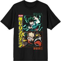My Hero Academia Deku and Bakugo Crew Neck Short Sleeve Women's Black Crop T-Shirt S įvairiaspalvis
