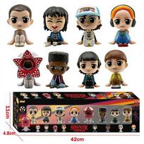 8 vnt. Anime Stranger Things Q versijos sėdinčios figūrėlės Jane Ives Will Byers veiksmo figūrėlė stalinis statulėlės žaislo dovana