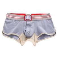 Vyriškos kelnaitės mažo aukščio kratinio spalvos Slim Fit bokseriniai apatiniai U formos išgaubti mygtukais atidaromi šortai kelnaitės L šviesiai mėlyna spalva