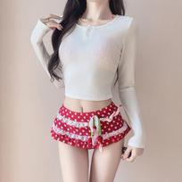 Dopamine Girl Cherry Print Three-Piece Bikini Swimsuit L (for 105-118 jin)
