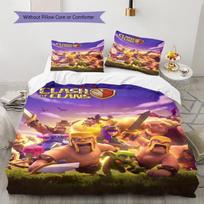 Clash of Clans Pattern Bedding Quilt Set Quilt Cover Pillowcase Home Decoration Birthday Gift (1 * duvet cover + 2 * pillowcase, without core) 135x200cm