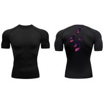 JOJO Print Compression Shirt for Men Gym Workout Running Tshirt Undershirts Baselayers Athletic Quick Dry Tees Tops Activewear S