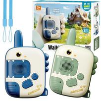 Cartoon Dinosaur Children's Walkie-talkie  300M Long Range Baby Radio Phone Toy Interactive Electronic Toys for Boys Kids Gifts