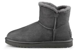 UGG Mini Bailey Button Bling Mid Tops Fleece Lined Gray Women's 1016554-GREY 36