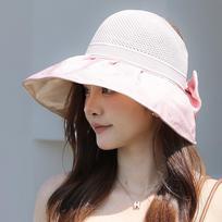 Fashion UV Protection Woman's Sun Hat Sun-protective Breathable Beach Cap Foldable Summer Fisherman Cap for Tourism Vacation rožinė