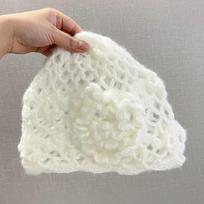 Breathable Hollowed Out Baotou Hat Flowers Casual Beret Cap Handmade Fashion Knitted Hat for Women balta