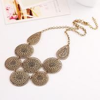 European Vintage Geometric Alloy Necklace With Talisman Design For Artful Bohemian Look