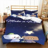 Kawaii Bubu ir Dudu 3D spausdinimo anime patalynės komplektas Antklodės užvalkalas Antklodė Lova Vienvietė Twin Pilna King Queen Dydžio Patalynės Komplektas Vaikams 135x200cm