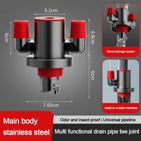 Anti Odor Sink Drain Pipe Adapter Sealing Ring Multifunctional Dishwasher Water Pipe Connector Kitchen Basin Sewer Branch (Bronze Yellow,-1) bronzos geltonos spalvos