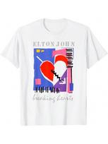 Elton John Official Retro Breaking Hearts T-Shirt S įvairiaspalvis