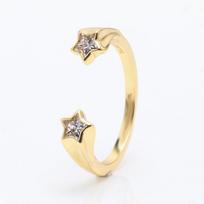 Golden Meteor Star Pentagram Ring - Versatile Light Luxury Open Ring for Valentine's Day Gift 58 auksinė