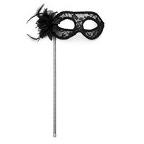 Stick Side Flower Handheld Masquerade Masks Stage Cosplay Props Hollow Lace Half Face Mask With Holding Stick Mardi Gras Masks juoda