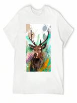 The Stag Street Art Painting T-Shirt Cotton Man T-Shirts Essential T Shirt unisexs Designer T Shirt S įvairiaspalvis