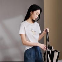 SOFSIL Cartoon Pony Embroidery Short Sleeve T-Shirt XL