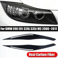 2 vnt. Anglies pluošto priekinių žibintų vokų antakių apdaila E90 / E91 3 serijai 4 E90 M3 sedano modeliams 2009–2012 CHINA