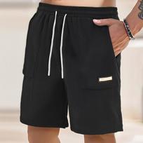Men's Lace-up Sweatpants Men's Cargo Shorts Casual Pants L juoda
