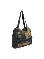 New Large-capacity Tote Bag, Spicy Girl Bag, Women's Vintage Shoulder Bag tamsiai mėlyna