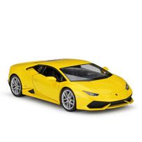 WELLY 1/24 Lamborghini Huracan LP610-4 Alloy Sports Car Model Diecast Metal Toy Vehicles Simulation Hobbies Collection Kids Gift geltona