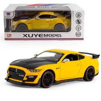 1/24 Mustang GT Viper Shelby GT500 Alloy Sports Car Model Diecasts Metal Racing Car Vehicles Model Sound and Light Kids Toy Gift geltona