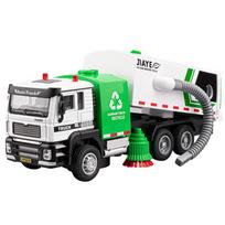 1/50 dulkių siurbimo sunkvežimio lydinio lieto modelis, garsų ir šviesų žaislas, dovana vaikams, žaislai berniukams, imituojamas dulkių siurbimas green