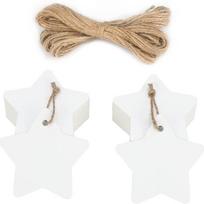 100pcs Kraft Paper Star Tag With Jute Twine Blank Tag Baking Gift For Christmas Wedding Birthday