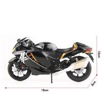 1/12 Suzuki Hayabusa Lydinio Lieto Motociklo Modelio Transporto Priemonės Kolekcija Garsas ir Šviesa Visureigis Autociklo Žaislai Automobilis juoda