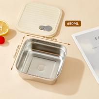 304 Stainless Steel Bento Box With Lid Portable Sealed Divided Lunch Box For Kids Student School Fruit Salad Lunch Container