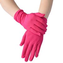 Women and Men Solid Color Stage Performance Masquerade Party Cosplay Opera Accessories Multipropose Etiquette Mittens karšta rožinė spalva
