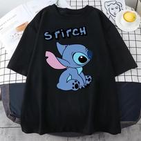 Lilo Stitch Print Women Casual T-Shirt Women Men Summer T Shirts Girl Boy Casual Fashion Clothes Top Tee Female Clothing S