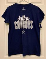 Dallas Cowboys Originalūs Moteriški Marškinėliai L NFL Futbolo Užrašytas Logotipas Nauji Su Etiketėmis S
