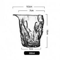 Japanese Style 300ml Handmade Hammer Patterned Heat-resistant Glass Fair Cup Tea Pitcher Kung Fu Tea Set Coffee Sharing Pitcher 300ml gryna